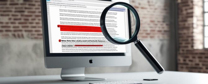 a magnifying glass over a computer screen