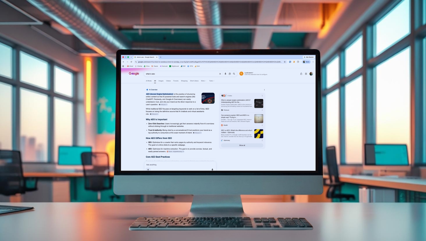 ai overview search results for aeo faq "what is aeo"