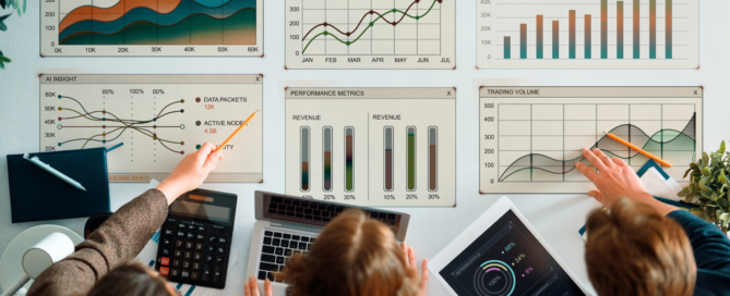 marketing team reviewing ai analytics