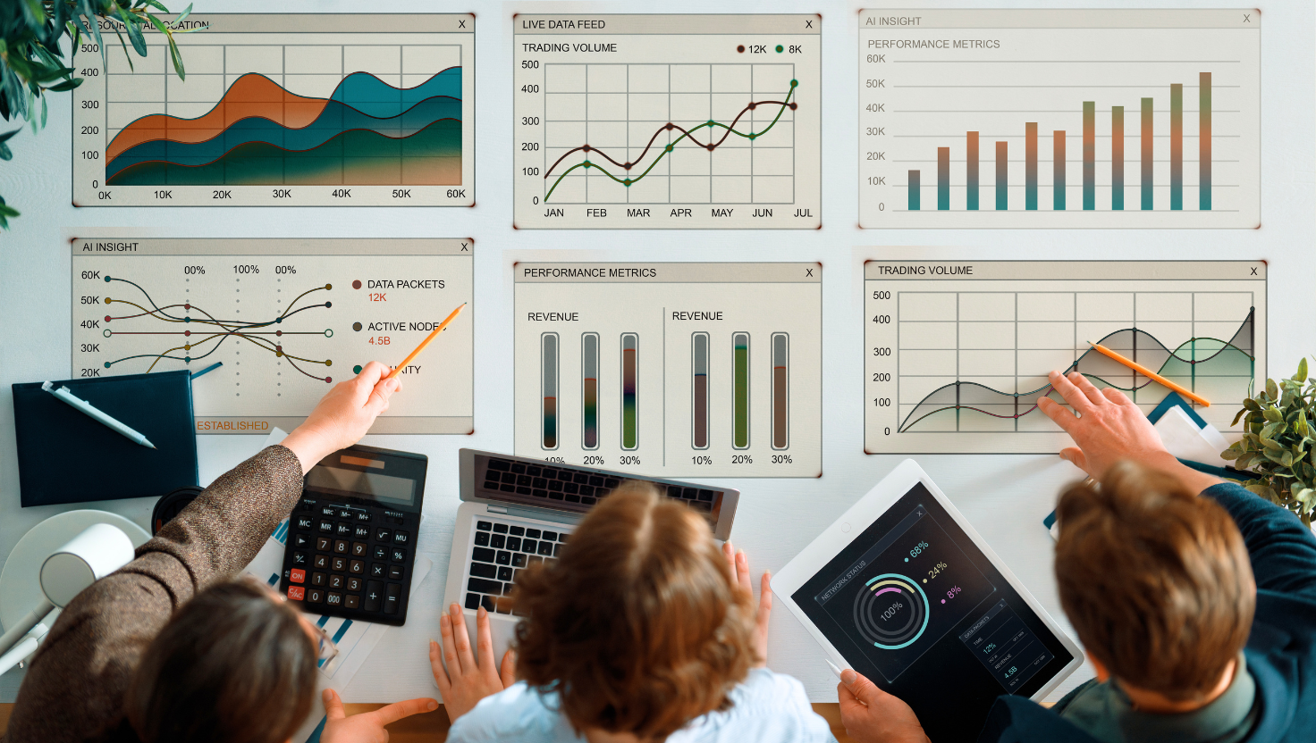 marketing team reviewing ai analytics